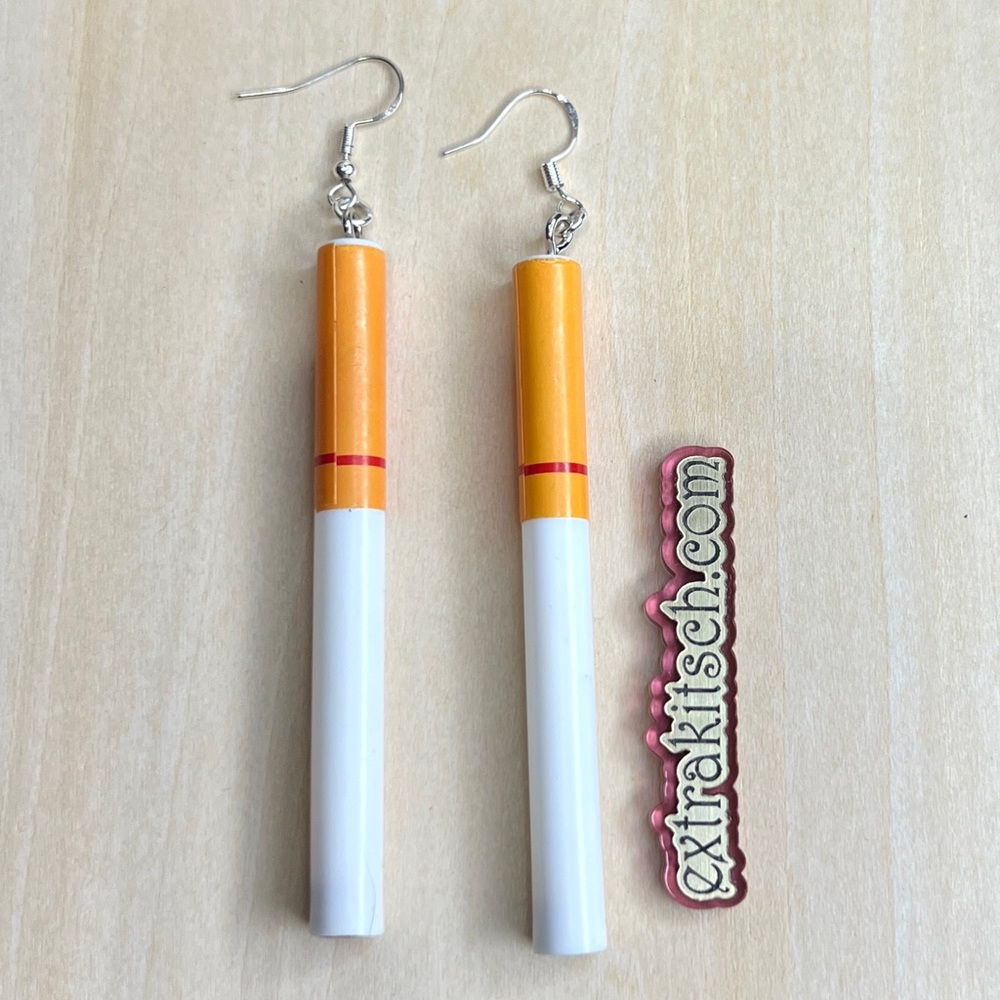 Cigarette Charm Earrings - Unsmoked